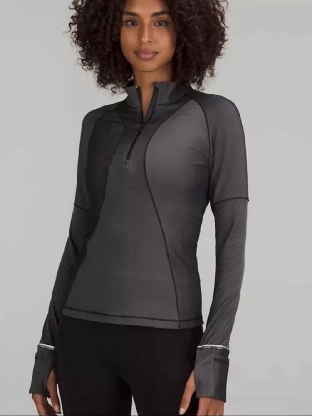 lululemon athletica ribbed running quarter zip